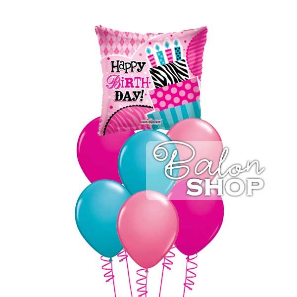 tirkizno roze buket balona