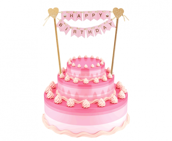 roze dekoracija za tortu